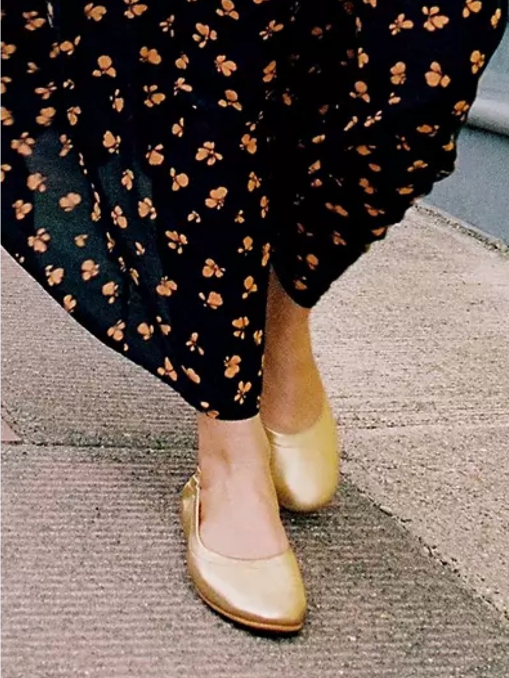 Fitflop Allegro Soft Metallic Gold Leather Ballet Flats